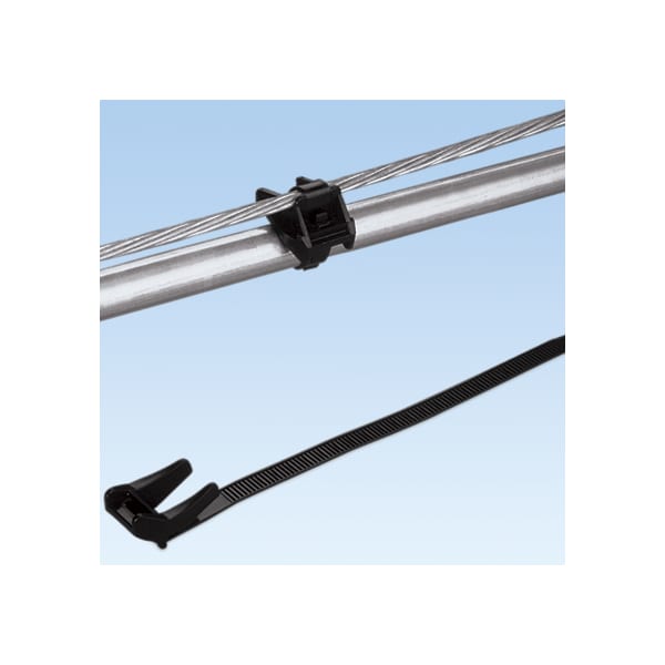 Cable Tie, 7 in L, 1/4 in Max Bundle Dia., Black, Polypropylene, 75 lb Strength, 100 PK